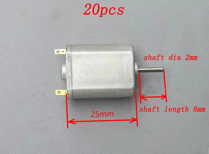 20pcs 130 Micro Mini Motor Shaft Dia 2mm for RC Model Cars Boats 3.7V 10000RPM High Speed s Carbon Brush DC | Игрушки и хобби