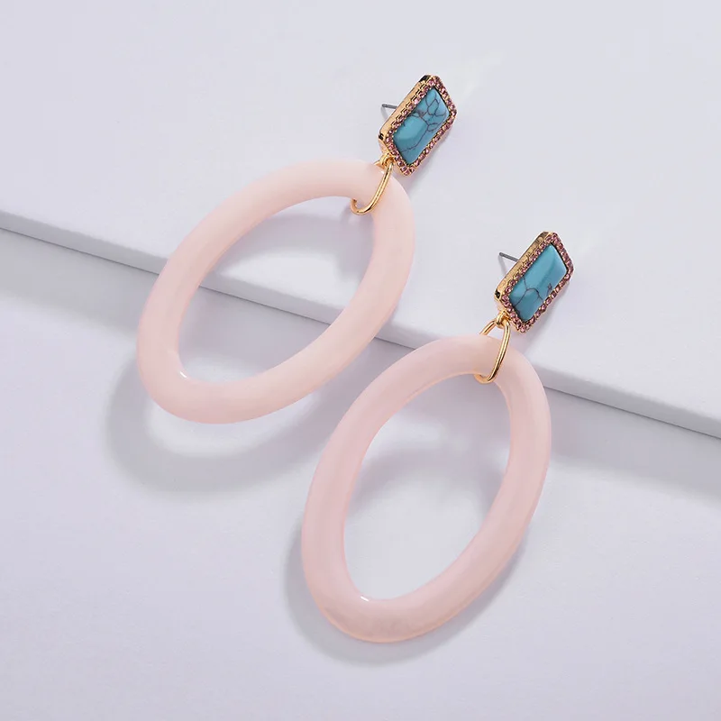 2019 Spring Summer New Arrival Square Stone Crystals Earrings Big Oval Resin Acrylic Long Drop Earring
2019 Spring Summer New Arrival Square Stone Crystals Earrings Big Oval Resin Acrylic Long Drop Earring