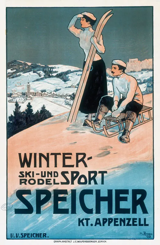 Швейцария Appenzell Туризм Wintersport Speicher классические холщовые картины винтажные