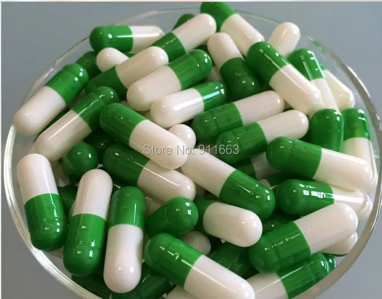 Фото 0# 10 000pcs green-white colored empty gelatin capsules sizes//gelatine hollow (joined or seperated capsule available!) | Дом и сад