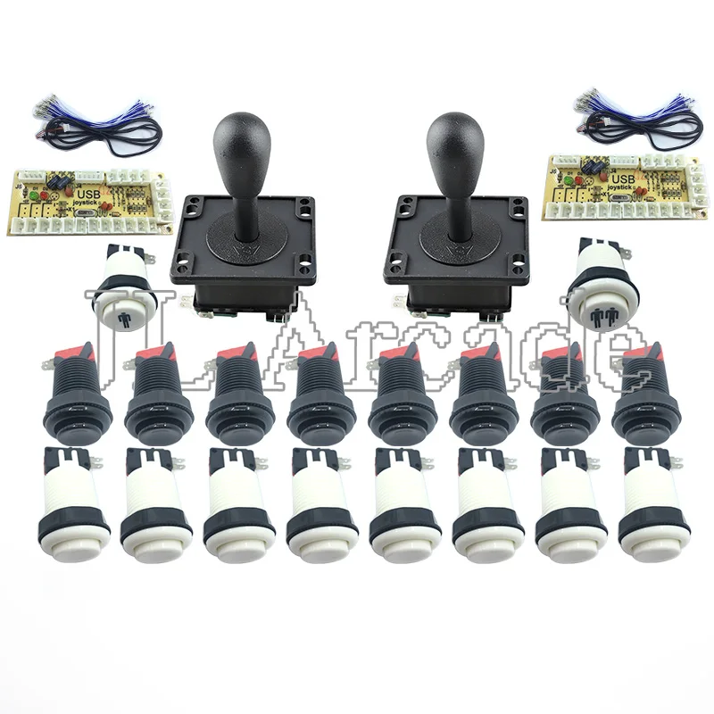 Zero Delay Arcade Cabinet DIY Kit USB Encoder To PC American style Joystick 28MM Push Buttons 1 & 2 Player Start Button | Спорт и