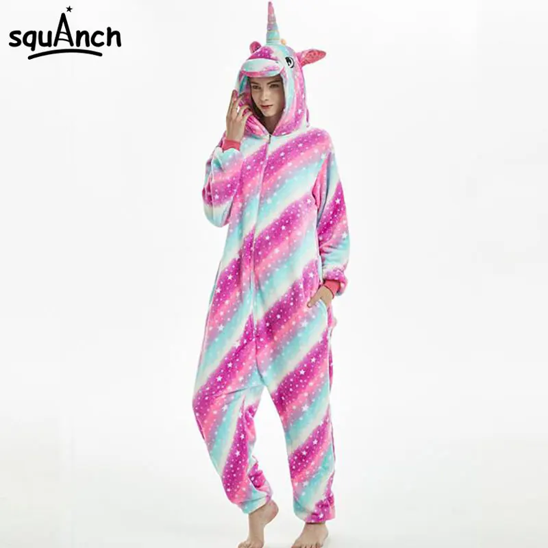 Unicorn Onesie Stripe Colorful Pajama Animal Cartoon Kugurumi Women Adult Overall Zipper Hooded Winter Warm Outfit Sleep Suit
Unicorn Onesie Stripe Colorful Pajama Animal Cartoon Kugurumi Women Adult Overall Zipper Hooded Winter Warm Outfit Sleep Suit