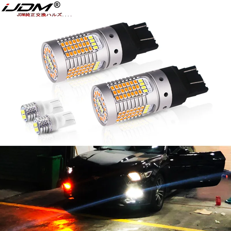 No Hyper Flash CANBUS Amber/White Dual Color T20 7443 LED Turn Signal Light Bulbs White T10 LED Parking Lights For Ford Mustang
No Hyper Flash CANBUS Amber/White Dual Color T20 7443 LED Turn Signal Light Bulbs White T10 LED Parking Lights For Ford Mustang