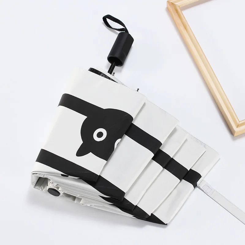 Creative fresh black cat striped folding umbrellas Cute cartoon sun protection tri-fold umbrellas Korean female umbrellas woman
Creative fresh black cat striped folding umbrellas Cute cartoon sun protection tri-fold umbrellas Korean female umbrellas woman