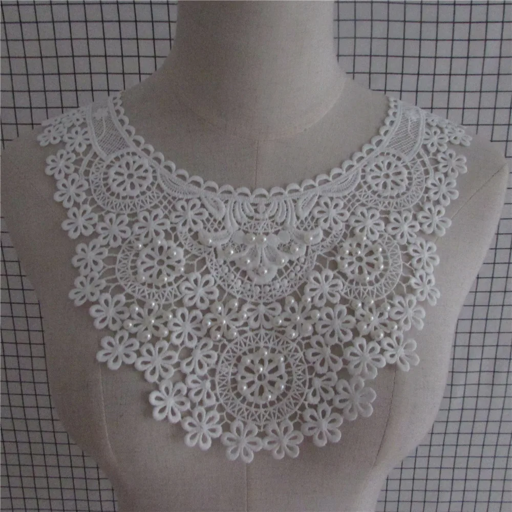 2017 Hot Sale Craft Collar white pearl Floral Lace Applique Trim Decorated DIY Neckline Sewing Dress Decor 1pcs sell YL643
2017 Hot Sale Craft Collar white pearl Floral Lace Applique Trim Decorated DIY Neckline Sewing Dress Decor 1pcs sell YL643