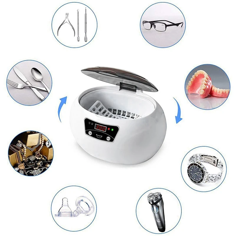 600Ml Ultrasonic Cleaner Bath Timer For Jewelry Parts Glasses Manicure Stones Cutters Dental Razor Brush Ultrasound Sonic-Eu P
600Ml Ultrasonic Cleaner Bath Timer For Jewelry Parts Glasses Manicure Stones Cutters Dental Razor Brush Ultrasound Sonic-Eu P