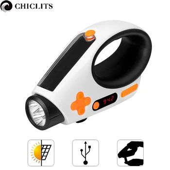 Portable Solar Charged Led Flashlight Manual Electricity Generation FM/AM Radio Torches USB Charging Multifunction Camping Light
Portable Solar Charged Led Flashlight Manual Electricity Generation FM/AM Radio Torches USB Charging Multifunction Camping Light