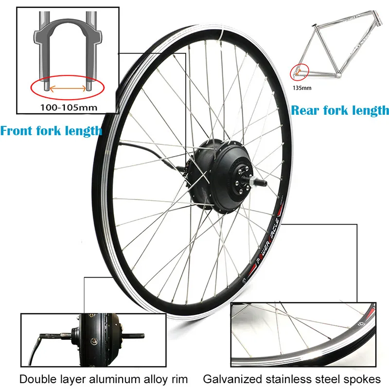 Cheap 20" 26" 700C(28") Electric Bike Kit for 48V 1000W Rear Motor Wheel ebike Kit With LG/SAM 48V Lithium Battery bicicleta electrica 4