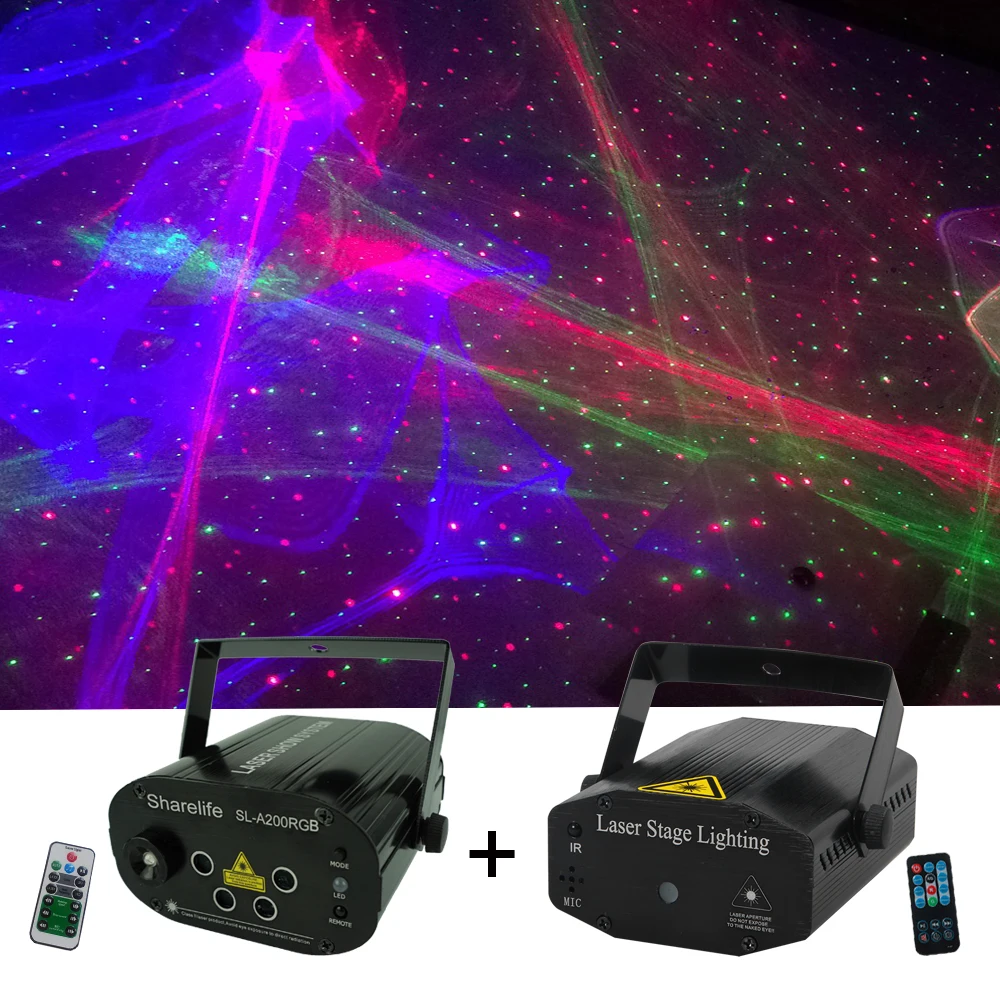 Sharelife 2 шт. набор RGB гипнотический лазерный светильник Aurora & RG Star дистанционное