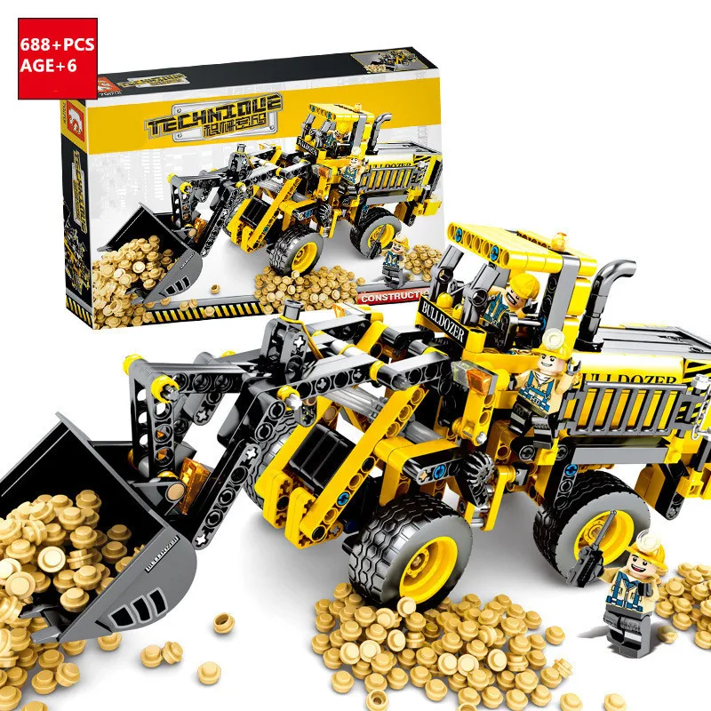 688Pcs Excavator Wheel Loader Car Building Blocks Sets Compatible with LegoINGs Technic Bricks DIY Educational Toys for Children
688Pcs Excavator Wheel Loader Car Building Blocks Sets Compatible with LegoINGs Technic Bricks DIY Educational Toys for Children