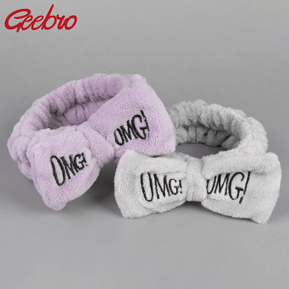 Geebro Fashion Letter OMG Coral Fleece Soft Bow Headbands Wash Face Headband Women Girls Cute Turban Hairbands Hair Accessories
Geebro Fashion Letter OMG Coral Fleece Soft Bow Headbands Wash Face Headband Women Girls Cute Turban Hairbands Hair Accessories