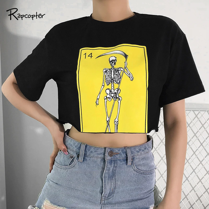 Rapcopter Harajuku Printed Short Sleeve Woman Tshirt Top Black Casual Loose Tee Shirt Femme Korean Style Crop Top T Shirt Summer
Rapcopter Harajuku Printed Short Sleeve Woman Tshirt Top Black Casual Loose Tee Shirt Femme Korean Style Crop Top T Shirt Summer