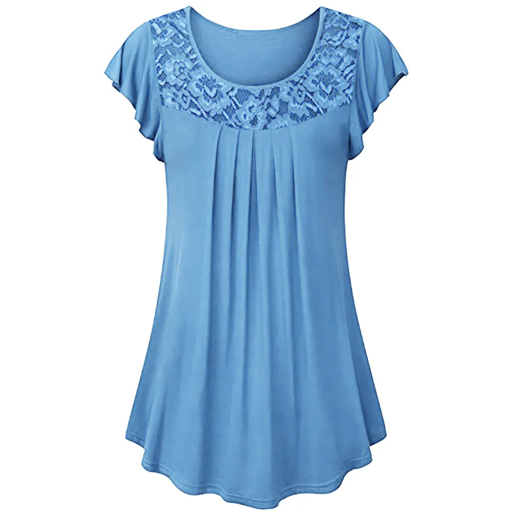 CHAMSGEND Women Blouse 2019 Summer Solid Lace Patchwork Ruched Blouse O-Neck Short Sleeve Casual Loose Ladies Tops Shirt Jn12
CHAMSGEND Women Blouse 2019 Summer Solid Lace Patchwork Ruched Blouse O-Neck Short Sleeve Casual Loose Ladies Tops Shirt Jn12