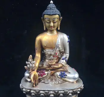 8''Nepal silver Gold inlay gemstone red coral Turquoise Bhaisajyaguru buddha
8''Nepal silver Gold inlay gemstone red coral Turquoise Bhaisajyaguru buddha