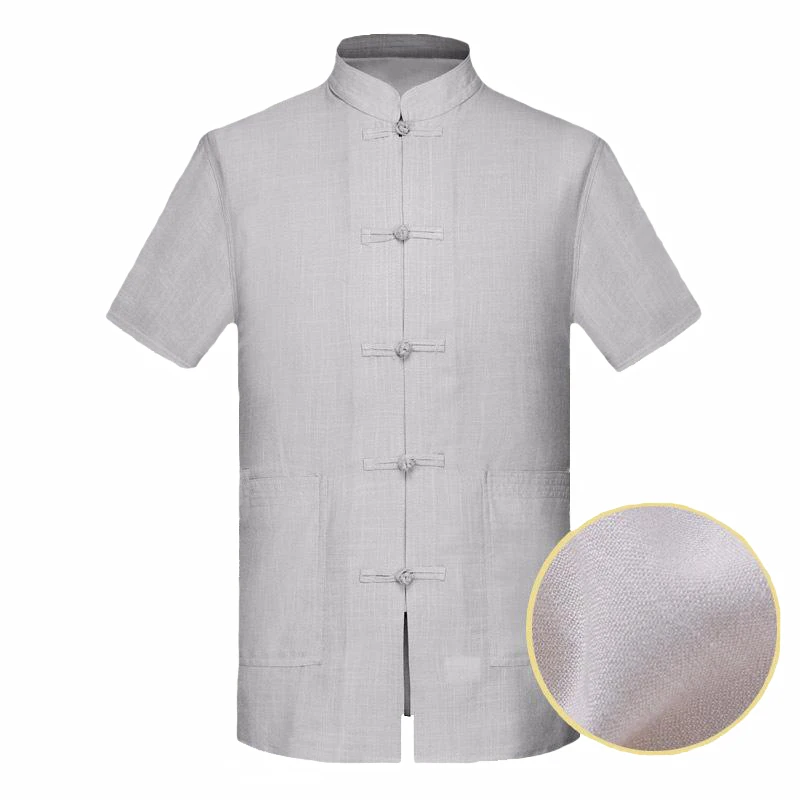Men Solid Cotton Linen Shirt Casual Mandarin Collar Short Sleeve Clothing Chinese Style Tai Chi Kung Fu Tops Size M-XXXL
Men Solid Cotton Linen Shirt Casual Mandarin Collar Short Sleeve Clothing Chinese Style Tai Chi Kung Fu Tops Size M-XXXL