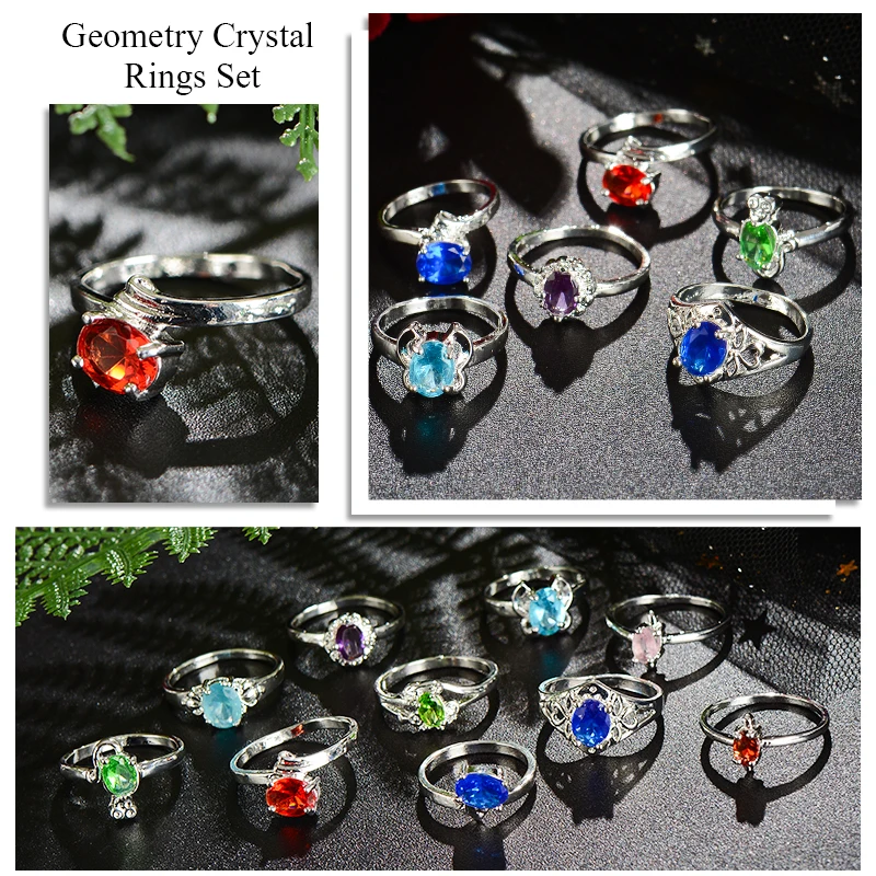 SHUANGR 10 PCS/SET Big Blue Green Purple Crystal Rings Set Charms For Women Geometric Knuckle Rings Statement Party Jewelry Gift
SHUANGR 10 PCS/SET Big Blue Green Purple Crystal Rings Set Charms For Women Geometric Knuckle Rings Statement Party Jewelry Gift