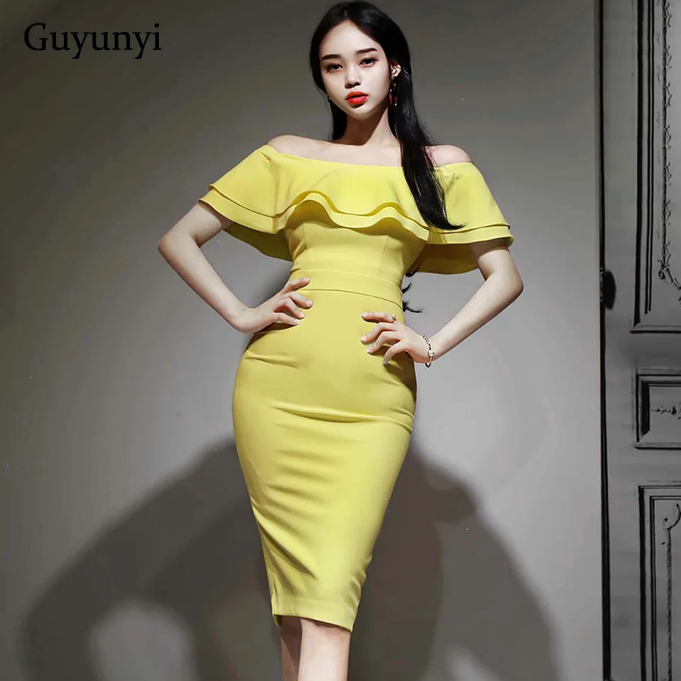 Summer Office Pencil Dress Plain Color Small Sexy Off The Shoulder Slash Neck Ruffles Slim High Waist Elegant Party Dress Women
Summer Office Pencil Dress Plain Color Small Sexy Off The Shoulder Slash Neck Ruffles Slim High Waist Elegant Party Dress Women