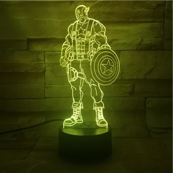 Marvel Hero Super Men America Caption 3D Light Vision USB Lampara Led Desk Lamp 7 Colors Change Sleep Night Light 3D-318
Marvel Hero Super Men America Caption 3D Light Vision USB Lampara Led Desk Lamp 7 Colors Change Sleep Night Light 3D-318
