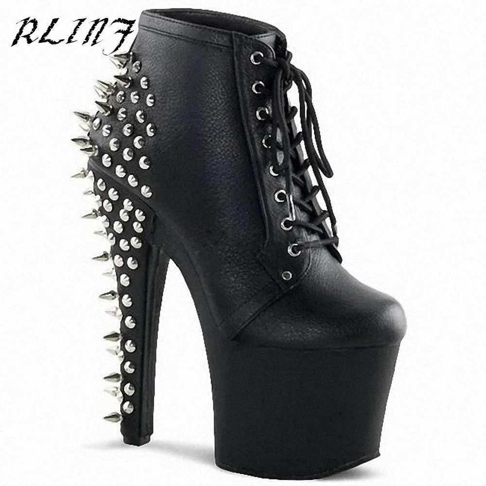 RLINF Martin Boots Platform PU Women High Heels Black 17cm High Heel with Waterproof Platform Thick Bottom Rivet Punk High Shoes
RLINF Martin Boots Platform PU Women High Heels Black 17cm High Heel with Waterproof Platform Thick Bottom Rivet Punk High Shoes