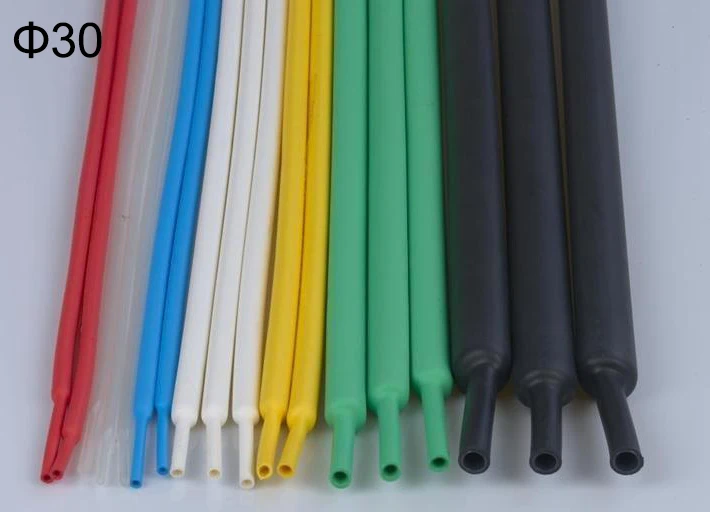 

1M 30mm Dia Red Black Gray White Blue Soft Flexible Cable Sleeve Insulation Heat Silicone Rubber Shrinkable Tubing Shrink Tube