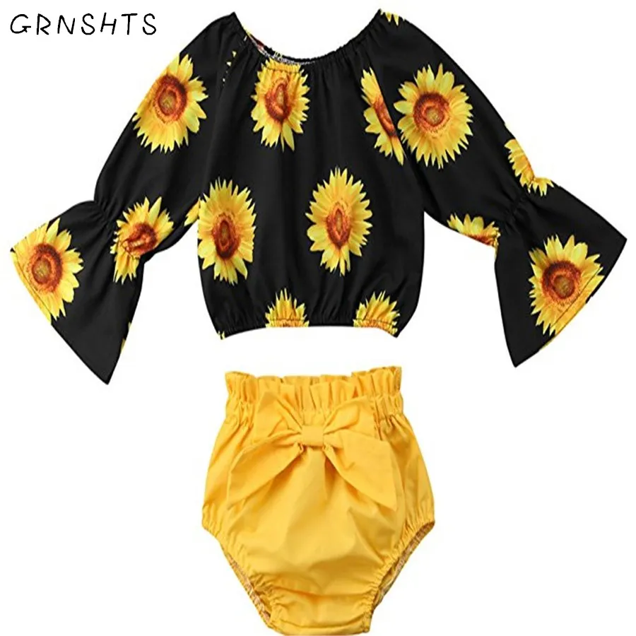 Newborn Kids Baby Girl Clothes Outfits Girl Costume Children Clothing Sunflower Print T-shirt Tops Bowknot Pants 2PCS Summer Set
Newborn Kids Baby Girl Clothes Outfits Girl Costume Children Clothing Sunflower Print T-shirt Tops Bowknot Pants 2PCS Summer Set