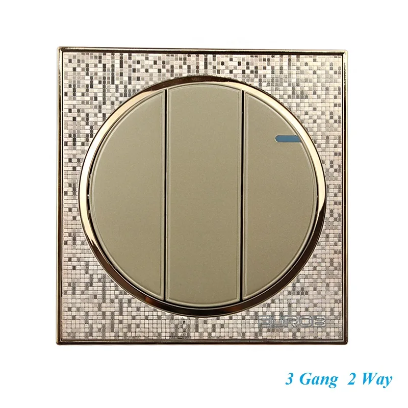 Luxury Champagne Gold Wall Switch Round Button Switch 3 Gang Double Control Light Switch Simple and Fashion 86mm*86mm
Luxury Champagne Gold Wall Switch Round Button Switch 3 Gang Double Control Light Switch Simple and Fashion 86mm*86mm
