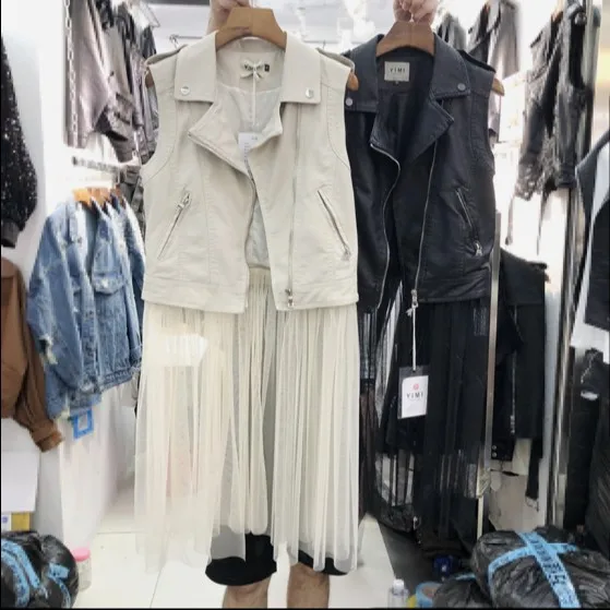 2019 New Handsome Leather Jacket Medium Long PU Leather Stitching Mesh Vest Jacket Women Students Casual Streetwear Coat
2019 New Handsome Leather Jacket Medium Long PU Leather Stitching Mesh Vest Jacket Women Students Casual Streetwear Coat