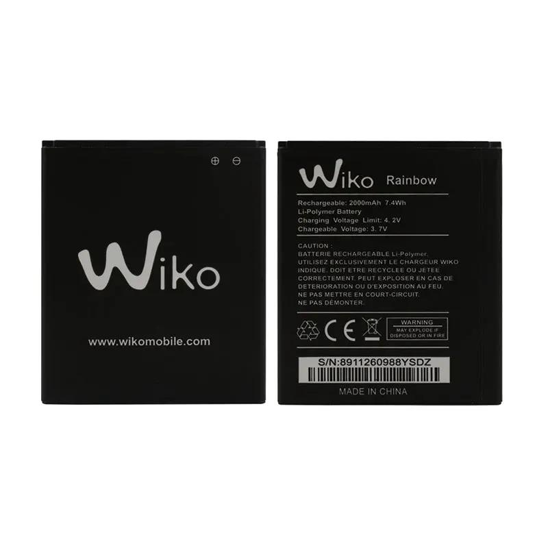 Горячая продажа запасной аккумулятор 2000mAh для Wiko Rainbow умный мобильный телефон +