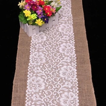 High Quality New Burlap Hessian Center White Lace Band Table Runner Wedding Christmas Home Decor Hotle Tablecloths Table Lines
High Quality New Burlap Hessian Center White Lace Band Table Runner Wedding Christmas Home Decor Hotle Tablecloths Table Lines