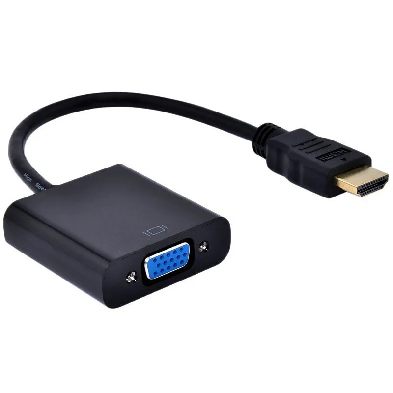 Фото Высококачественный HDMI штекер-VGA RGB гнездо HDMI-VGA видео конвертер адаптер кабель 1080P