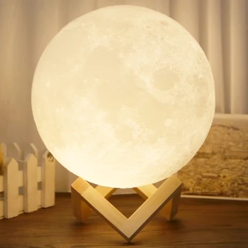 Rechargeable 3D Lights Print Moon Lamp 2 Color Change Touch Switch Bedroom Bookcase Usb Led Night Light Home Decor Creative Gift
Rechargeable 3D Lights Print Moon Lamp 2 Color Change Touch Switch Bedroom Bookcase Usb Led Night Light Home Decor Creative Gift