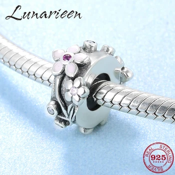 Spring beautiful flowers 925 Sterling Silver pink CZ Stopper spacer beads Fit Original europeu Charm Bracelet Jewelry making
Spring beautiful flowers 925 Sterling Silver pink CZ Stopper spacer beads Fit Original europeu Charm Bracelet Jewelry making