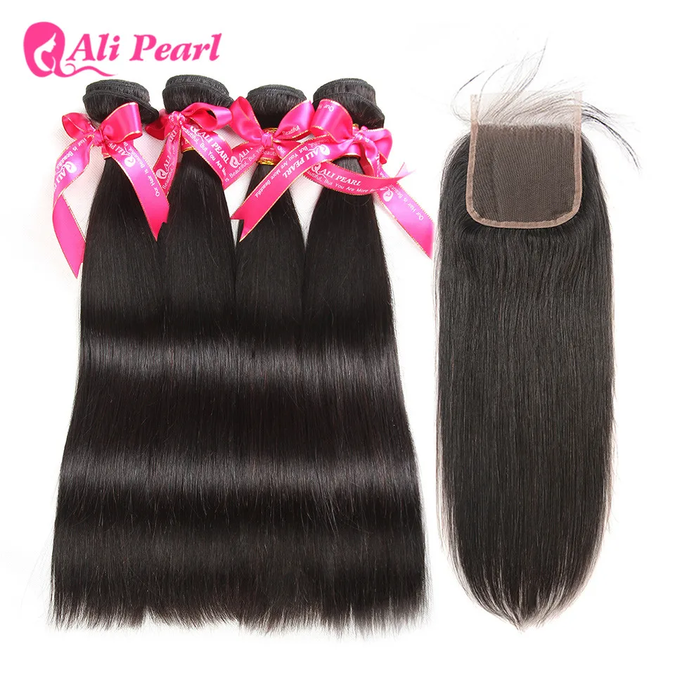 AliPearl Hair 4 Bundles With Closure Brazilian Straight Hair Weave Human Hair Bundles With Closure Remy Hair Extension 5Pcs/Lots
AliPearl Hair 4 Bundles With Closure Brazilian Straight Hair Weave Human Hair Bundles With Closure Remy Hair Extension 5Pcs/Lots