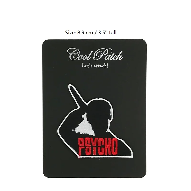 Psycho Logo Embroidered iron on sew on Patch Horror Movie Knife Image Alfred Hitchcock holloween cosplay
Psycho Logo Embroidered iron on sew on Patch Horror Movie Knife Image Alfred Hitchcock holloween cosplay