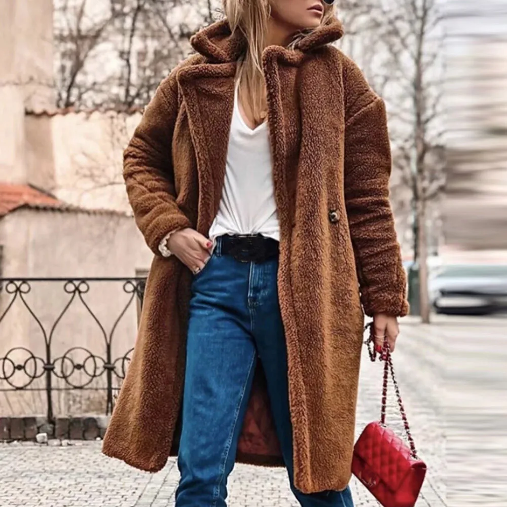 Fashion 2018 Autumn Winter Wool Coat Women Wide Lapel Loose Jacket Female Casual Thick Cashmere Coats Ladies Outerwear 10Dec 17
Fashion 2018 Autumn Winter Wool Coat Women Wide Lapel Loose Jacket Female Casual Thick Cashmere Coats Ladies Outerwear 10Dec 17