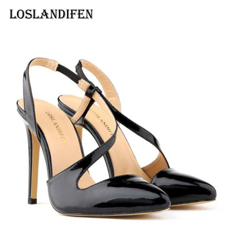 Loslandifen Sexy Pointed Toe Cross Strap Evening High Heel Shoes Ladies Plus Size 35-42 Women Japaaned Leather Summer Pumps
Loslandifen Sexy Pointed Toe Cross Strap Evening High Heel Shoes Ladies Plus Size 35-42 Women Japaaned Leather Summer Pumps