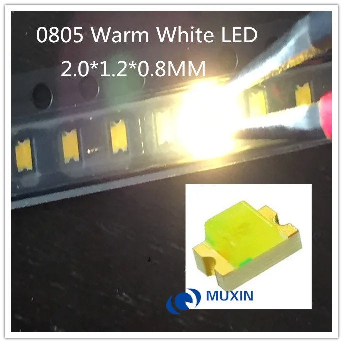 100pcs 0805 (2012) SMD Warm White Ultra Bright Surface Mount LED Chip Light Emitting Diode Lamp SMT Bead Electronics Components
100pcs 0805 (2012) SMD Warm White Ultra Bright Surface Mount LED Chip Light Emitting Diode Lamp SMT Bead Electronics Components