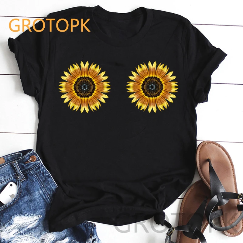 Cute Sunflower Bust Spoof Prints Female T-shirt BFF Best Friend Harajuku Aesthetic Women Black T Shirt Clothes Summer 2019 Tops
Cute Sunflower Bust Spoof Prints Female T-shirt BFF Best Friend Harajuku Aesthetic Women Black T Shirt Clothes Summer 2019 Tops