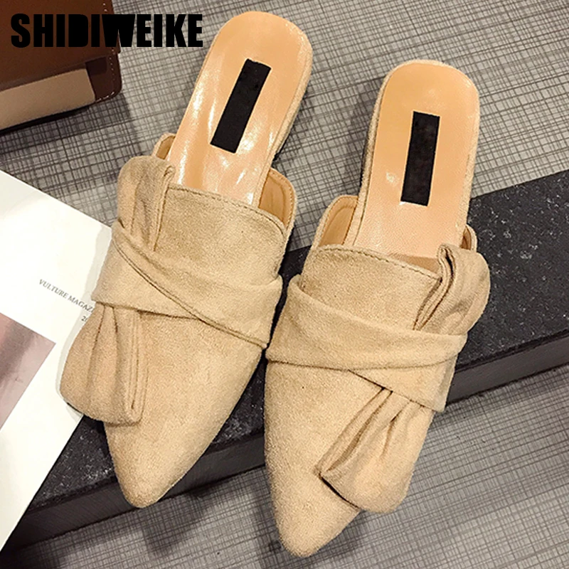 2019 Summer Slippers Women Muller Shoes Low Shoes Pleated Butterfly-knot Slippers Pointed Toe Quality Fashion Slides Woman Shoes
2019 Summer Slippers Women Muller Shoes Low Shoes Pleated Butterfly-knot Slippers Pointed Toe Quality Fashion Slides Woman Shoes