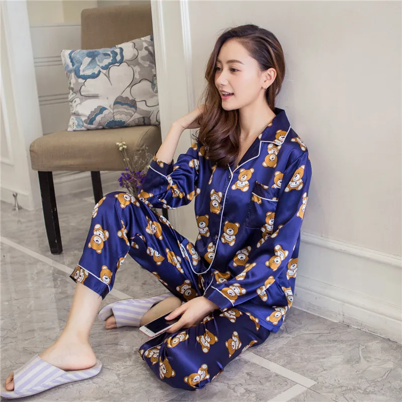 Foply 2018 Autumn Women Ladies Sexy Satin Silk Pajamas Sets Long Sleeve Tops+Pants Sleepwear mujer Nightwear pyjama femme
Foply 2018 Autumn Women Ladies Sexy Satin Silk Pajamas Sets Long Sleeve Tops+Pants Sleepwear mujer Nightwear pyjama femme