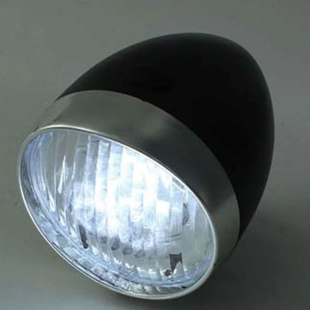 Vintage-style Bicycle Front LED Headlight//Fog Light Metal Chrome