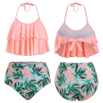 Pregnant Swimwear Women Padded Swimwear Plus Size Halter Ruffled Palm Print Swimsuit Set maillot de bain femme enceinte A1
Pregnant Swimwear Women Padded Swimwear Plus Size Halter Ruffled Palm Print Swimsuit Set maillot de bain femme enceinte A1