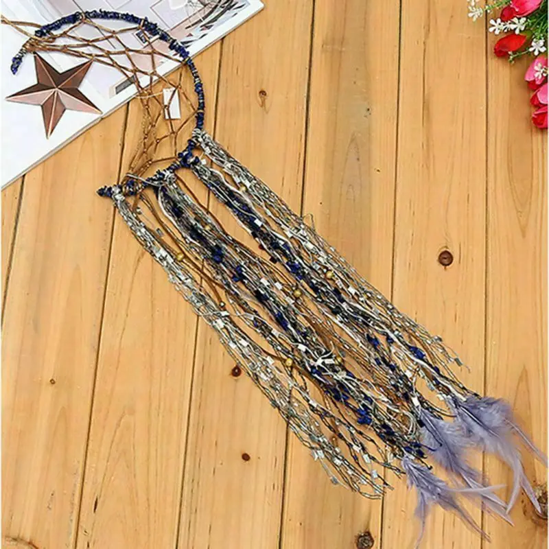 Dream Catcher Handmade Half Circle Moon Design Dream Catcher Feather Hanging With Star Home Decoration Ornament Festival
Dream Catcher Handmade Half Circle Moon Design Dream Catcher Feather Hanging With Star Home Decoration Ornament Festival