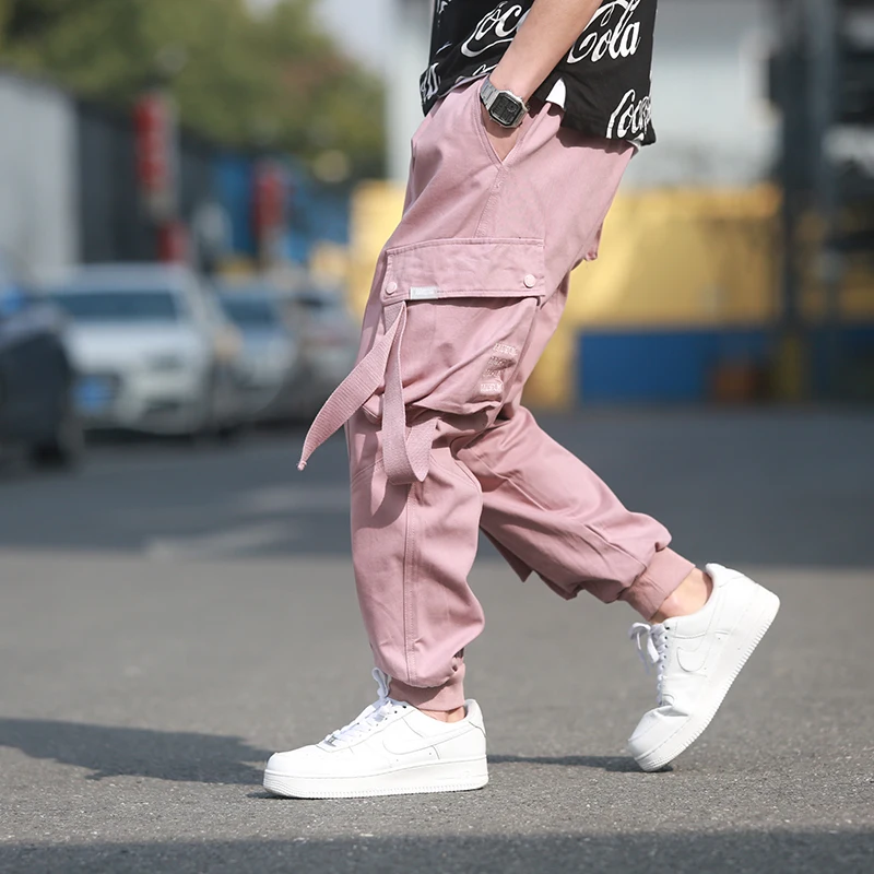 Men Joggers Hip Hop Harem Streetwear Pants Ribbons Letter Embroidery Casual Trousers Popular Pink Cargo Pants
Men Joggers Hip Hop Harem Streetwear Pants Ribbons Letter Embroidery Casual Trousers Popular Pink Cargo Pants