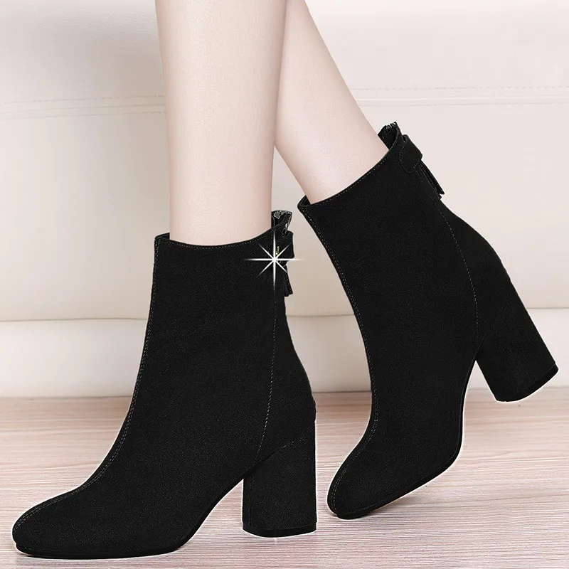Mid Calf Boots For Women Chelsea Black Red Zip Fashion Short Boots Square High Heel Shoes Woman Microfiber Flock Shoes YG-A0015
Mid Calf Boots For Women Chelsea Black Red Zip Fashion Short Boots Square High Heel Shoes Woman Microfiber Flock Shoes YG-A0015