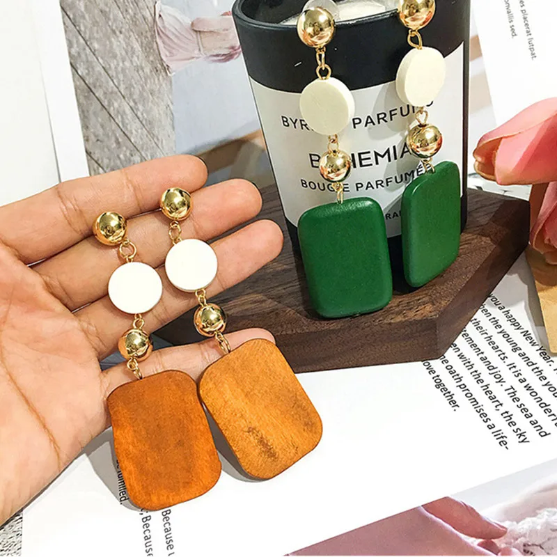 2019 New Arrival Fashion Personality DIY Wooden Geometric Square Round Connection Long Style Pendant Earrings Women's Jewelry
2019 New Arrival Fashion Personality DIY Wooden Geometric Square Round Connection Long Style Pendant Earrings Women's Jewelry