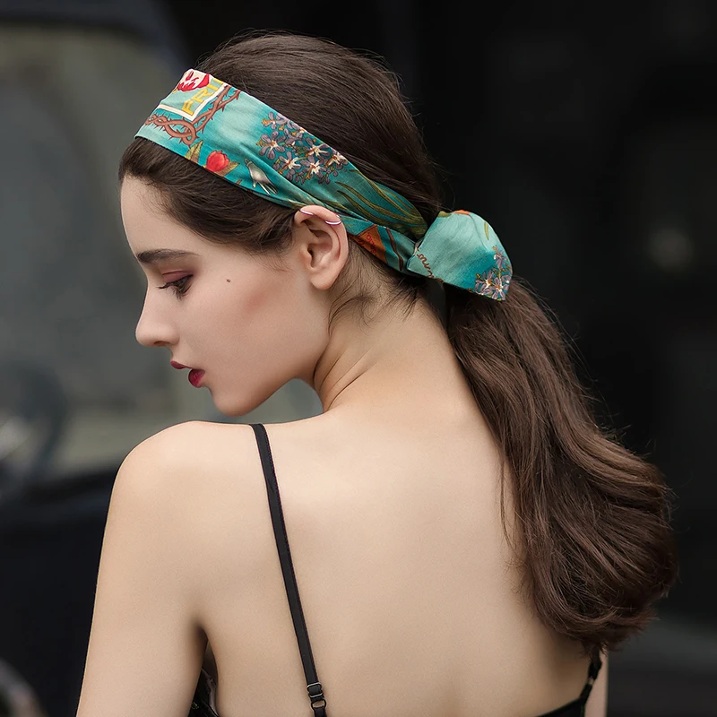 50s women vintage rockabilly pinup style floral print headband in green hair head bands hair scarf accessories bow wire inside 50s women vintage rockabilly pinup style floral print headband in green hair head bands hair scarf accessories bow wire inside