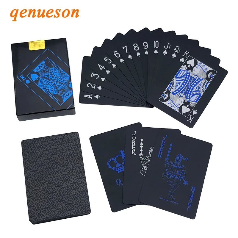 New Hot Smooth Waterproof Black Plastic Playing Cards Black Plastic Texas Hold'em Poker Cards Baccarat Board Game 2.48*3.46 inch
New Hot Smooth Waterproof Black Plastic Playing Cards Black Plastic Texas Hold'em Poker Cards Baccarat Board Game 2.48*3.46 inch