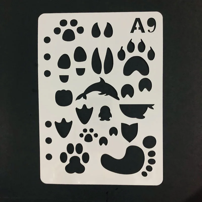 Animal Footprint Stencil for Walls Scrapbooking/photo Album Decorative Embossing Drawing Spraying Coloring Cards Craft A5 Size
Animal Footprint Stencil for Walls Scrapbooking/photo Album Decorative Embossing Drawing Spraying Coloring Cards Craft A5 Size