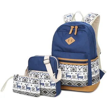 Canvas Printing Laptop Backpack Women School Bags for Teenage Girls Bookbags 3pcs/set
Canvas Printing Laptop Backpack Women School Bags for Teenage Girls Bookbags 3pcs/set
